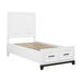 1450WHT-1-Youth (3) Twin Platform Bed with Footboard Storage - Furniture World SW (WA)