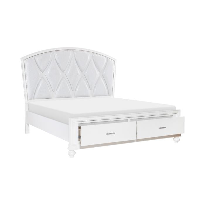 Aria (3) Queen Platform Bed with Footboard Storage - Furniture World SW (WA)