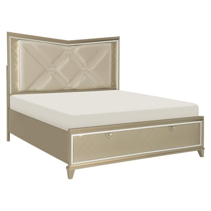 Bijou (3) Queen Platform Bed with LED Lighting and Footboard Storage - Furniture World SW (WA)
