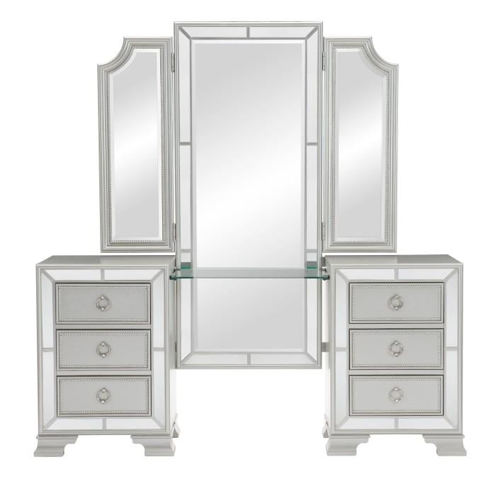 avondale silver dresser Avondale - Vanity Dresser With Mirror - Pearl Silver