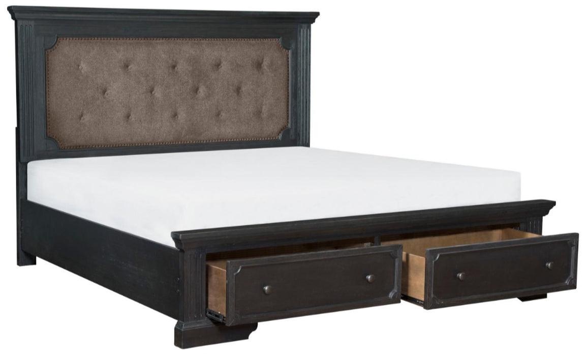 Bolingbrook Queen Upholstered Storage Platform Bed in Coffee 1647-1 - Furniture World SW (WA)