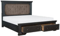 Bolingbrook Queen Upholstered Storage Platform Bed in Coffee 1647-1 - Furniture World SW (WA)