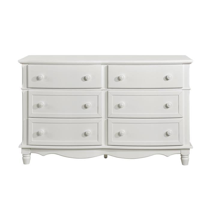 girls white dresser Clementine 6 Drawer Dresser in White B1799-5