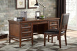 Frazier Executive Desk in Brown Cherry 1649-17 - Furniture World SW (WA)