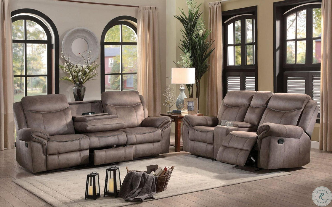 Aram Double Glider Reclining Sofa in Dark Brown 8206NF-3 - Furniture World SW (WA)