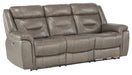 Danio Power Double Reclining Sofa with Power Headrests in Brownish Gray 9528BRG-3PWH - Furniture World SW (WA)