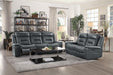 Darwan Double Lay Flat Reclining Sofa in Dark Gray - Furniture World SW (WA)