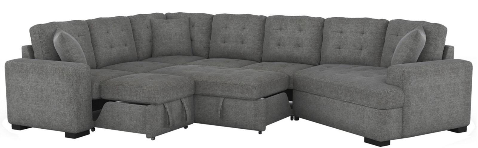 Logansport Corner Seat with 1 Pillow in Gray 9401GRY-CR - Furniture World SW (WA)