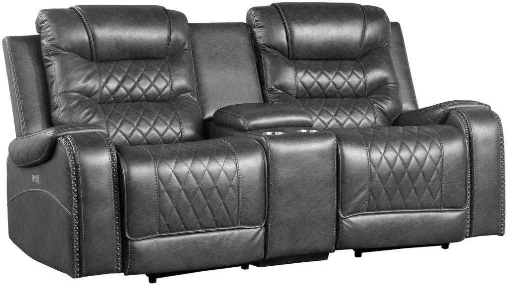 Putnam Power Double Reclining Loveseat in Gray 9405GY-2PW - Furniture World SW (WA)
