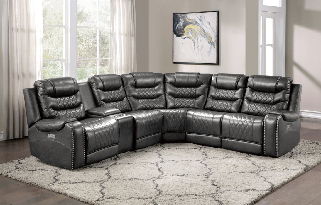 Putnam Power Left Side Reclining Chair with USB Port in Gray 9405GY-LRPW - Furniture World SW (WA)