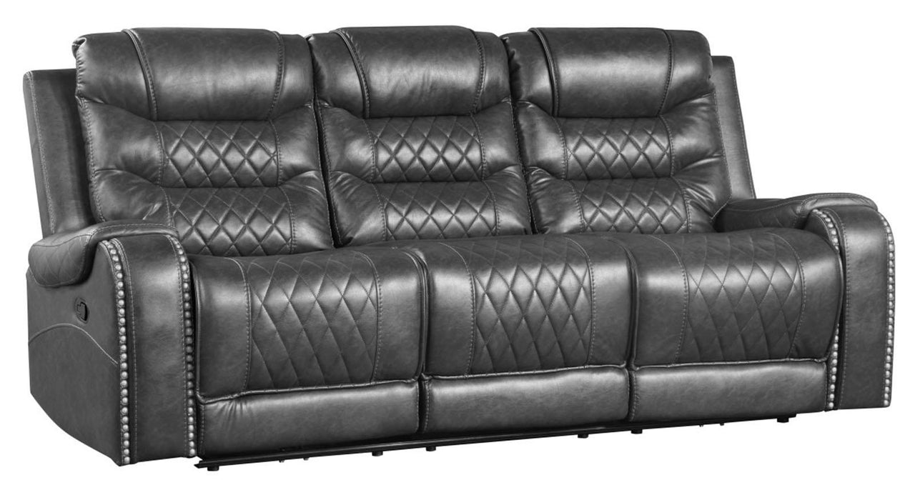 Putnam Power Double Reclining Sofa with Drop-Down in Gray 9405GY-3PW - Furniture World SW (WA)