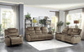 Shola Double Reclining Loveseat in Chocolate - Furniture World SW (WA)