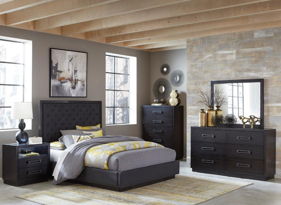 Larchmont King Upholstered Platform Bed in Charcoal 5424K-1EK - Furniture World SW (WA)