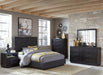 Larchmont Queen Upholstered Platform Bed in Charcoal 5424-1 - Furniture World SW (WA)