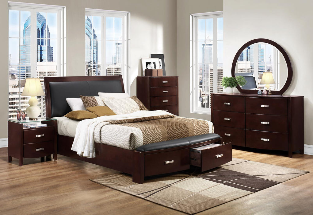 Lyric Queen Sleigh Storage Bed in Dark Espresso 1737NC-1 - Furniture World SW (WA)