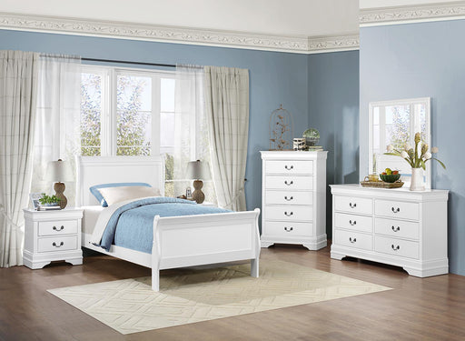 Mayville Full Sleigh Bed in White 2147FW-1 - Furniture World SW (WA)