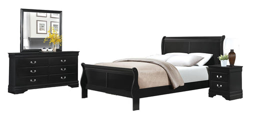 Mayville Queen Sleigh Bed in Black 2147BK-1 - Furniture World SW (WA)