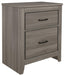 Waldorf 2 Drawer Nightstand in Dark Gray 1902-4 - Furniture World SW (WA)