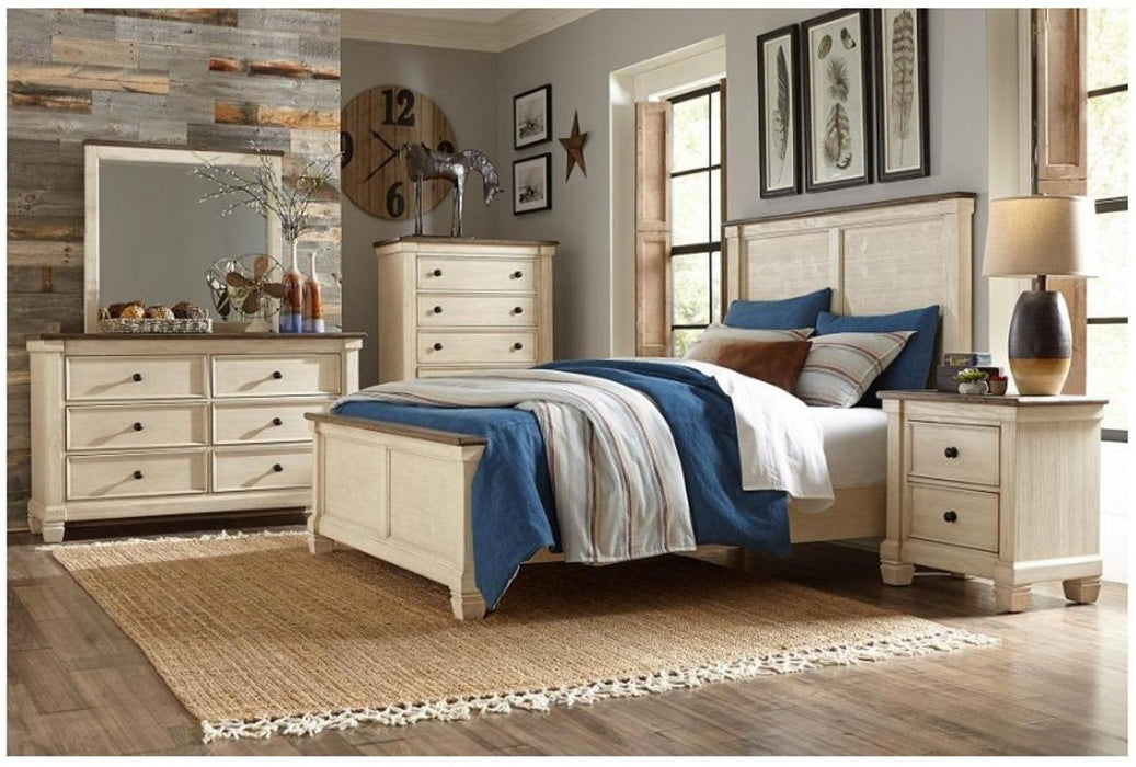 Weaver King Panel Bed in Antique White 1626K-1EK - Furniture World SW (WA)