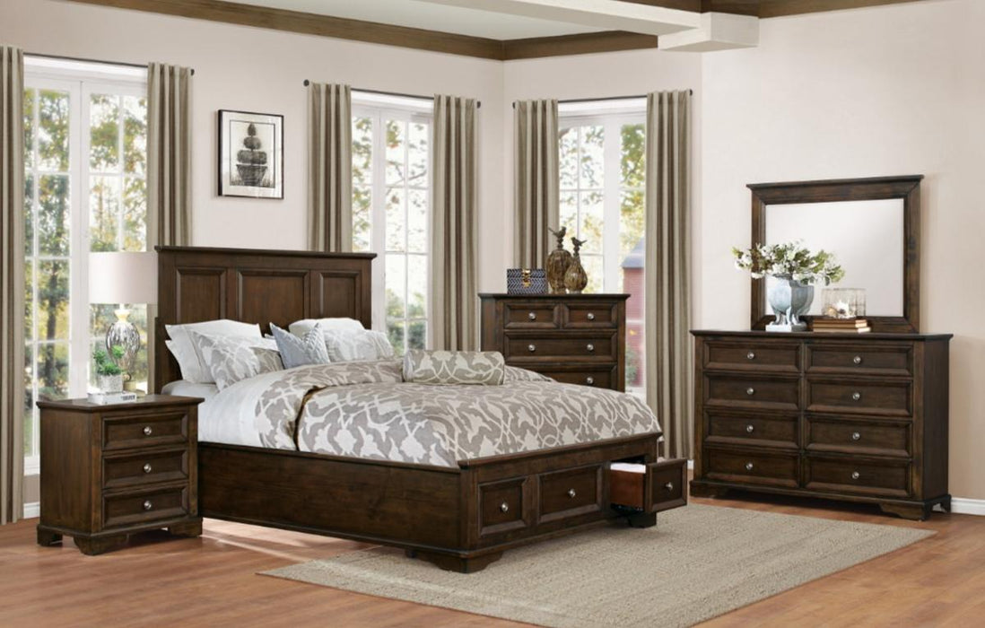 Eunice King Platform Bed with Footboard Storage in Espresso 1844KDC-1EK - Furniture World SW (WA)