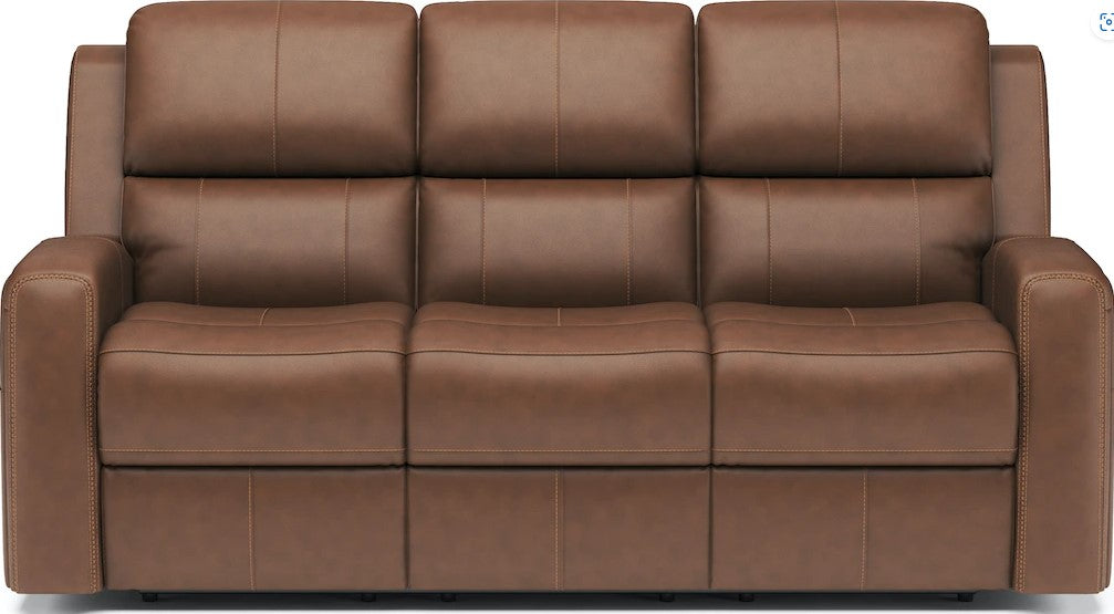 Flexsteel Linden Power Reclining Sofa with Power Headrests and Lumbar