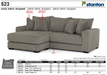 Stanton 523 Sofa Chaise - Shown in Lindy Fog - Furniture World SW (WA)