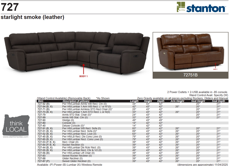 Stanton 727 Sofa – Shown in Top Drawer Cognac - Furniture World SW (WA)