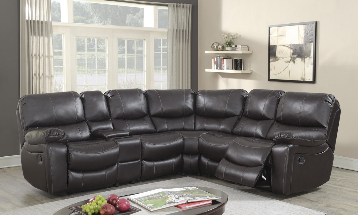 RAMSEY M6053 6 PC SECTIONAL W/1 ARMLESS RECLINER - Furniture World SW (WA)