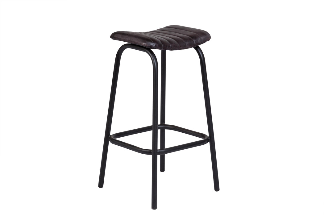 OSCAR GRAY LEATHER STOOL - Furniture World SW (WA)