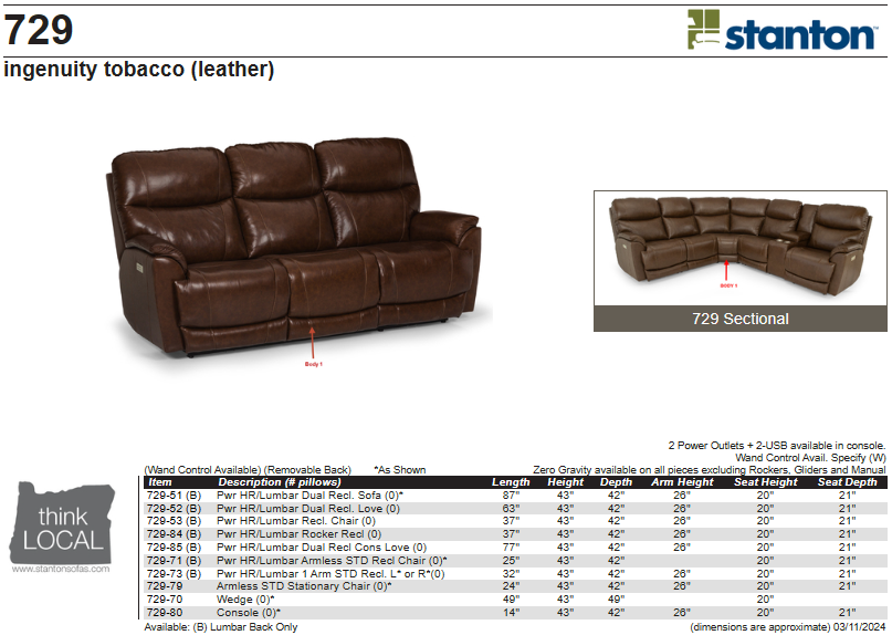 Stanton 729 Sofa – Shown in Ingenuity Tobacco - Furniture World SW (WA)