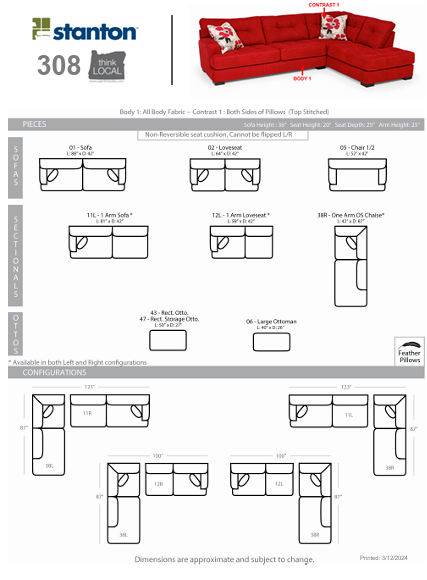 Stanton Furniture 308 Sofa - Shown in Diver Charcoal - Furniture World SW (WA)