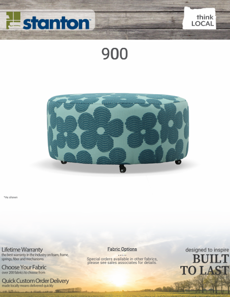 Stanton Furniture 900 Ottoman - Shown in Disco Ocean - Furniture World SW (WA)