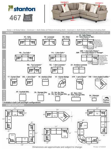 Stanton Furniture 467 Sofa - Shown in Sequoia Toast - Furniture World SW (WA)