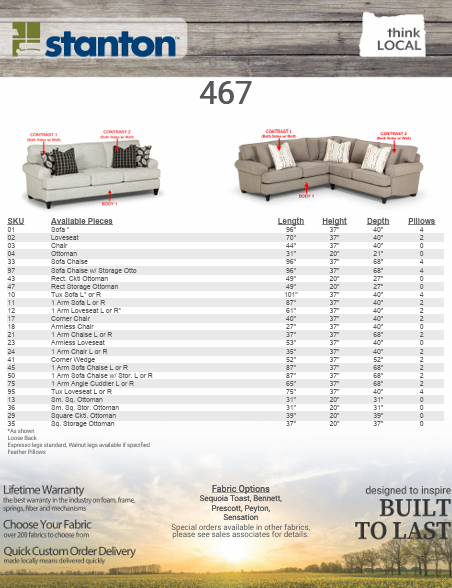 Stanton Furniture 467 Sofa - Shown in Sequoia Toast - Furniture World SW (WA)