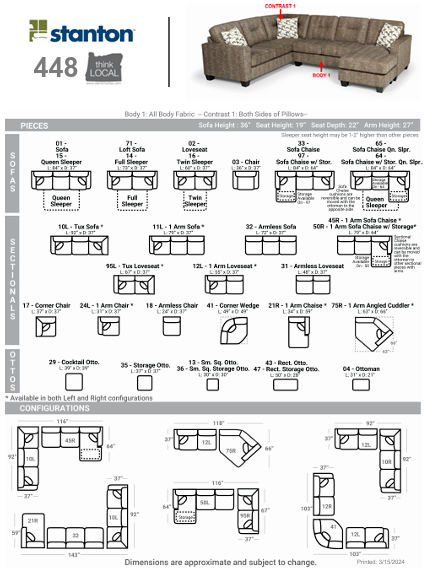 Stanton Furniture 448 Sofa - Shown in Hazey Fog