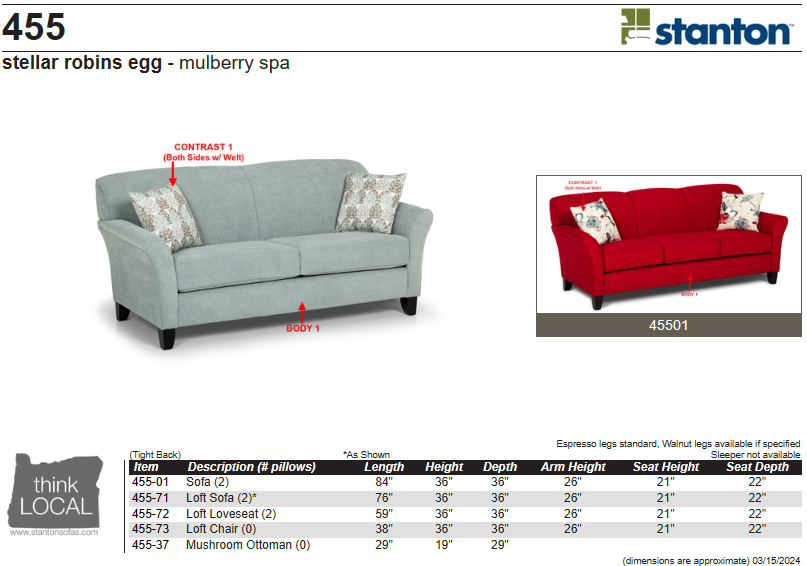 Stanton Furniture 448 Sectional - Shown in Memphis Mocha