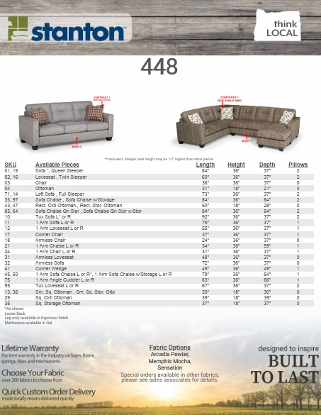 Stanton Furniture 448 Sectional - Shown in Memphis Mocha