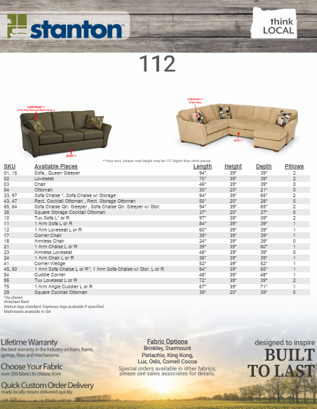 Stanton Furniture 112 Sofa - Shown in Starmount Pistachio - Furniture World SW (WA)