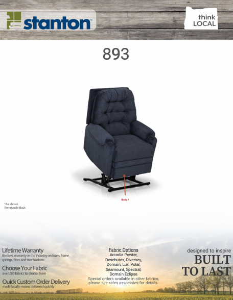 Stanton 893 Power Lift Chair – Shown in Domain Eclipse