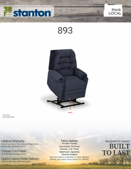 Stanton 893 Power Lift Chair – Shown in Domain Eclipse - Furniture World SW (WA)