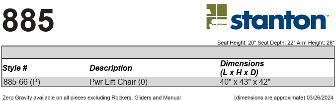 Stanton 885 Lift Chair – Shown in Seamount Walnut