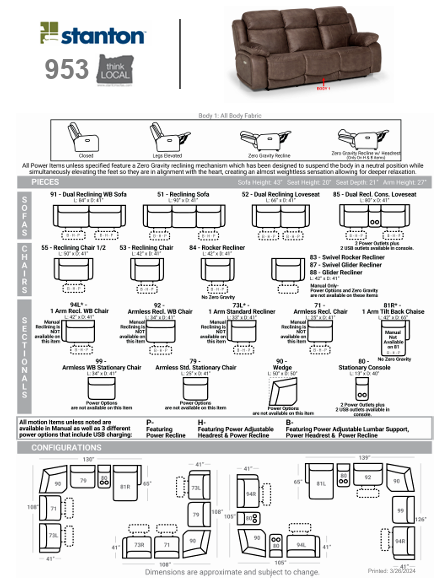 Stanton 953 Sofa – Shown in Diversey Slate - Furniture World SW (WA)