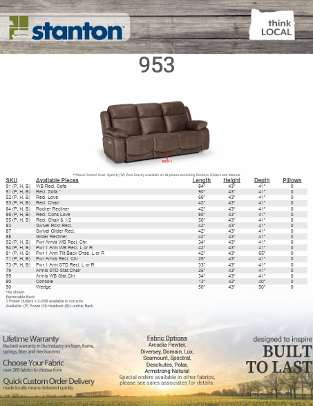 Stanton 953 Sofa – Shown in Diversey Slate - Furniture World SW (WA)