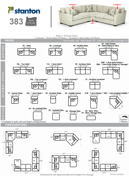 Stanton Furniture 383 Sofa - Shown in Lawson Gunmetal - Furniture World SW (WA)