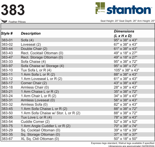 Stanton Furniture 383 Sofa - Shown in Lawson Gunmetal - Furniture World SW (WA)