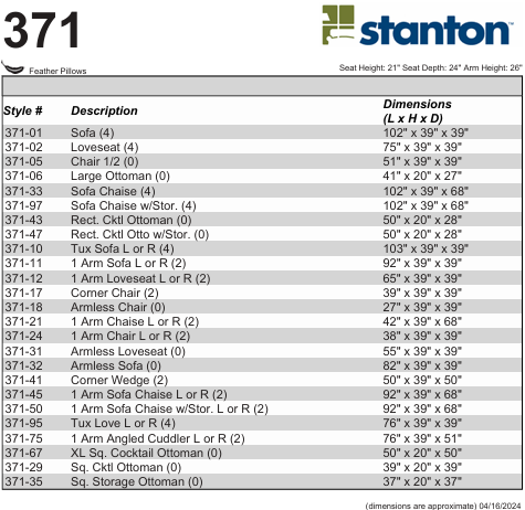 Stanton Furniture 371 Sectional - Shown in Ultratone Raven - Furniture World SW (WA)