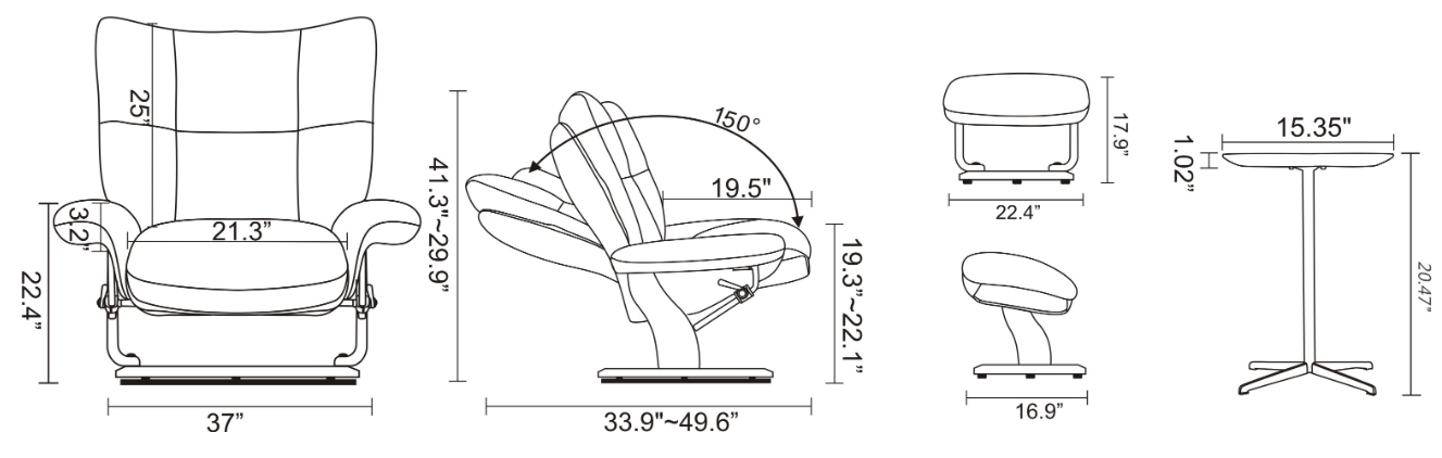 Solace - Stressless Recliner with Ottoman by Benchmaster - Furniture World SW (WA)