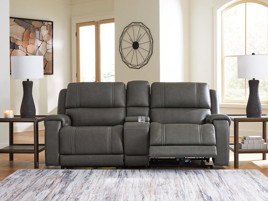 5Z - Pittson Power Reclining Sectional Loveseat with Console - Furniture World SW (WA)