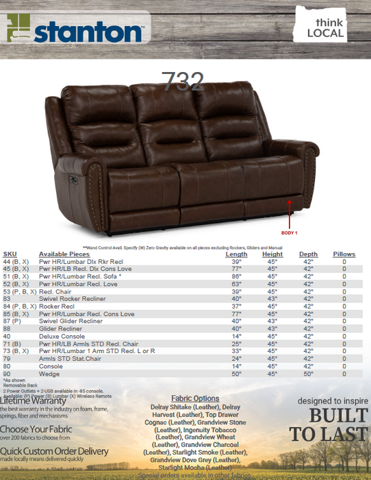 Stanton 732 Sofa – Shown in Ingenuity Tobacco (Leather) - Furniture World SW (WA)