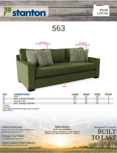 Stanton 563 Sofa - Shown in Lush Spinach - Furniture World SW (WA)